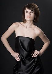 Image showing Fashionable woman black background