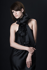 Image showing Fashionable woman black background