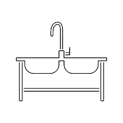 Image showing Double sink icon