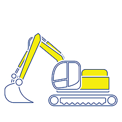 Image showing Icon of construction bulldozer