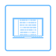 Image showing Laptop With Binary Code Icon