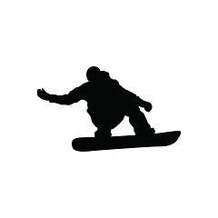 Image showing Snowboarder man silhouette