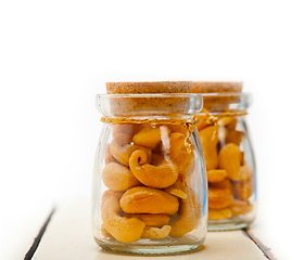 Image showing cashew nuts on a glass jar