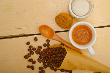 Image showing espresso coffee and beans