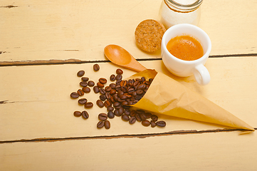 Image showing espresso coffee and beans