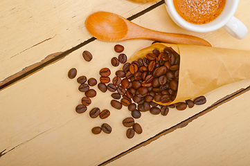 Image showing espresso coffee and beans