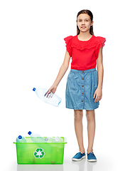 Image showing smiling girl sorting plastic waste