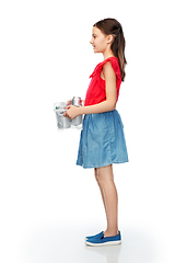 Image showing smiling girl sorting metallic waste