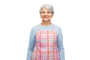 Image showing portrait of smiling senior woman in apron