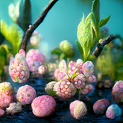 Image showing Fantastic beautiful flowers. Beauty in nature. Apple tree blosso