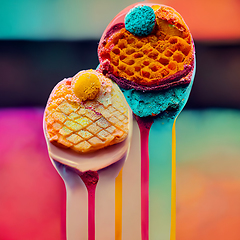 Image showing Colorful ice cream. Abstract creative summer concept.