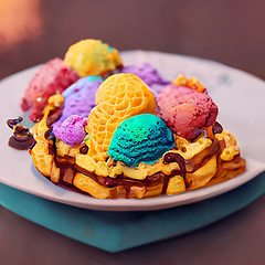 Image showing Colorful ice cream. Abstract creative summer concept.