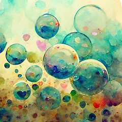 Image showing Abstract colorful watercolor background surface. Fantastic foam 