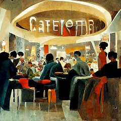 Image showing People meeting in cafe, drinking beer in pub, sitting at table o