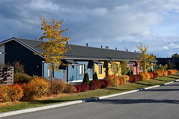 Image showing residential area of houses in Finland in autumn