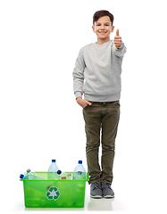 Image showing smiling boy sorting plastic waste