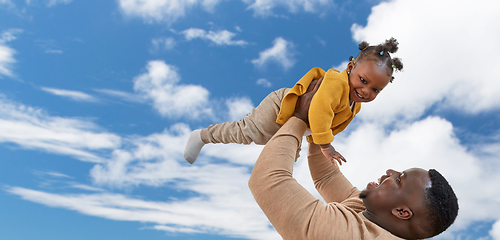 Image showing happy african american father with baby daughter