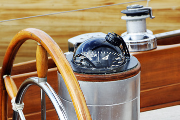 Image showing Rudder and compass