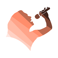 Image showing Karaoke Womans Silhouette Icon