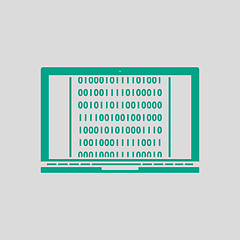 Image showing Laptop With Binary Code Icon
