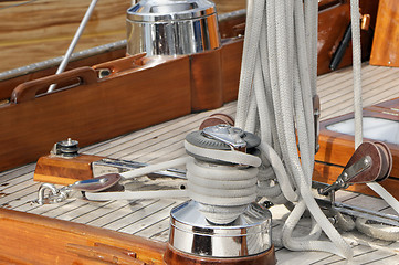 Image showing Sailboat deck