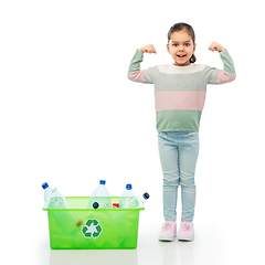 Image showing smiling girl sorting plastic waste