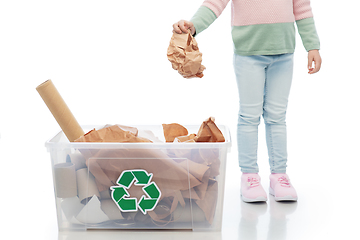 Image showing girl sorting paper waste