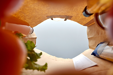 Image showing bottom view of food in paper bag