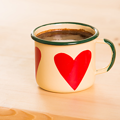 Image showing Coffee in Italian style on a wooden table