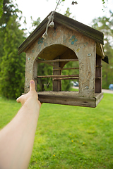 Image showing feeders for birds in the Park