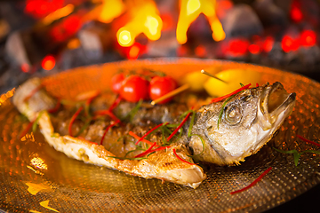 Image showing Fish Grill in the restaurant