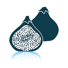 Image showing Fig Fruit Icon On Gray Background