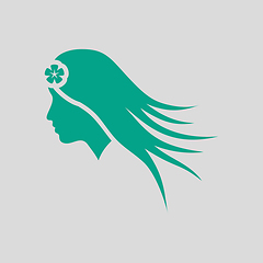 Image showing Woman Head With Flower In Hair Icon