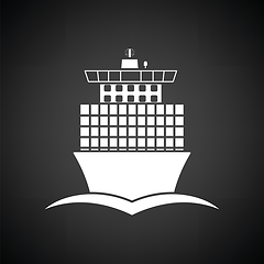 Image showing Container ship icon front view