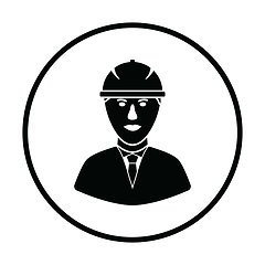 Image showing Icon of construction worker head in helmet