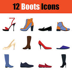 Image showing Set of footwear icons