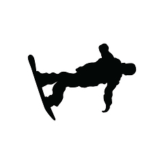 Image showing Snowboarder man silhouette