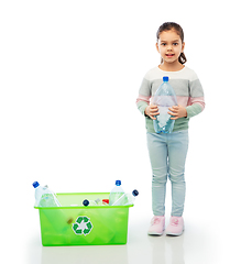 Image showing smiling girl sorting plastic waste