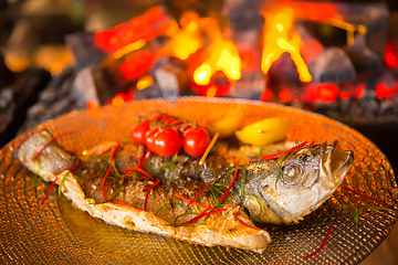 Image showing Fish Grill in the restaurant