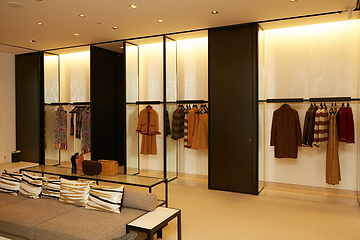 Image showing luxury and fashionable european different clothes shop