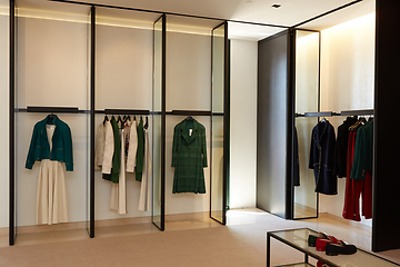 Image showing luxury and fashionable european different clothes shop