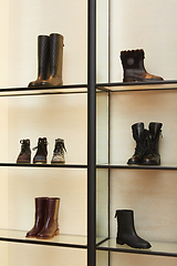 Image showing Bright large luxury shoe store with new collection