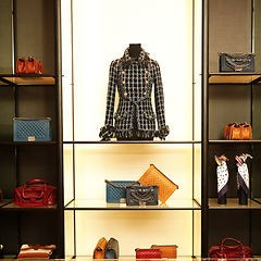 Image showing luxury and fashionable european different clothes shop