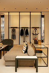 Image showing luxury and fashionable european different clothes shop