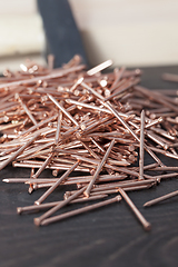 Image showing red copper nails