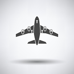 Image showing Airplane takeoff icon front view