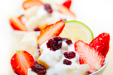 Image showing fruit and yogurt salad healthy breakfast