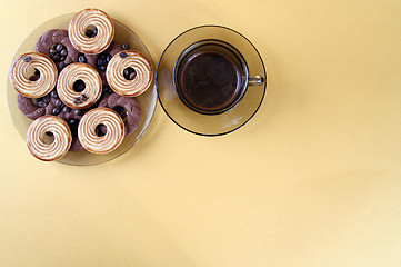 Image showing Cookies and coffee