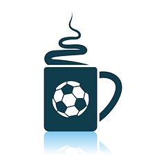 Image showing Football Fans Coffee Cup With Smoke Icon