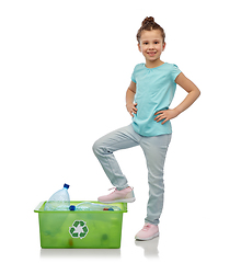 Image showing smiling girl sorting plastic waste